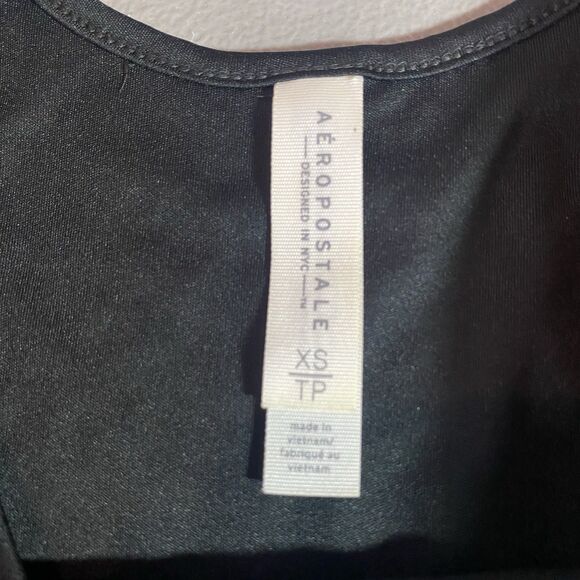 AEROPOSTALE Mini Dress Lace Overlay Sleeveless Scoop Fit & Flare Womens XS Black - Picture 4 of 10